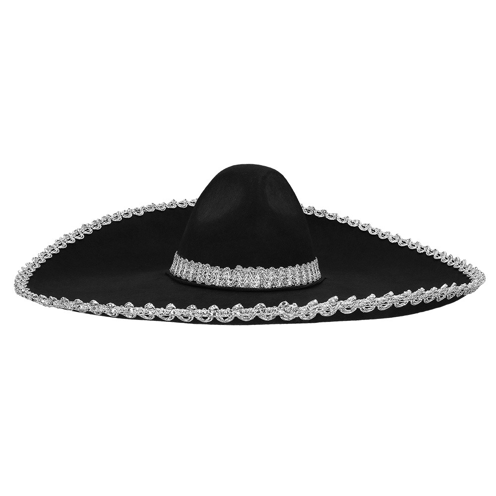 Juanito Sombrero Sort (Ø 58 cm) | Mexico Hat / Hue / Hjelm - Hovedtilbehør - Temashop