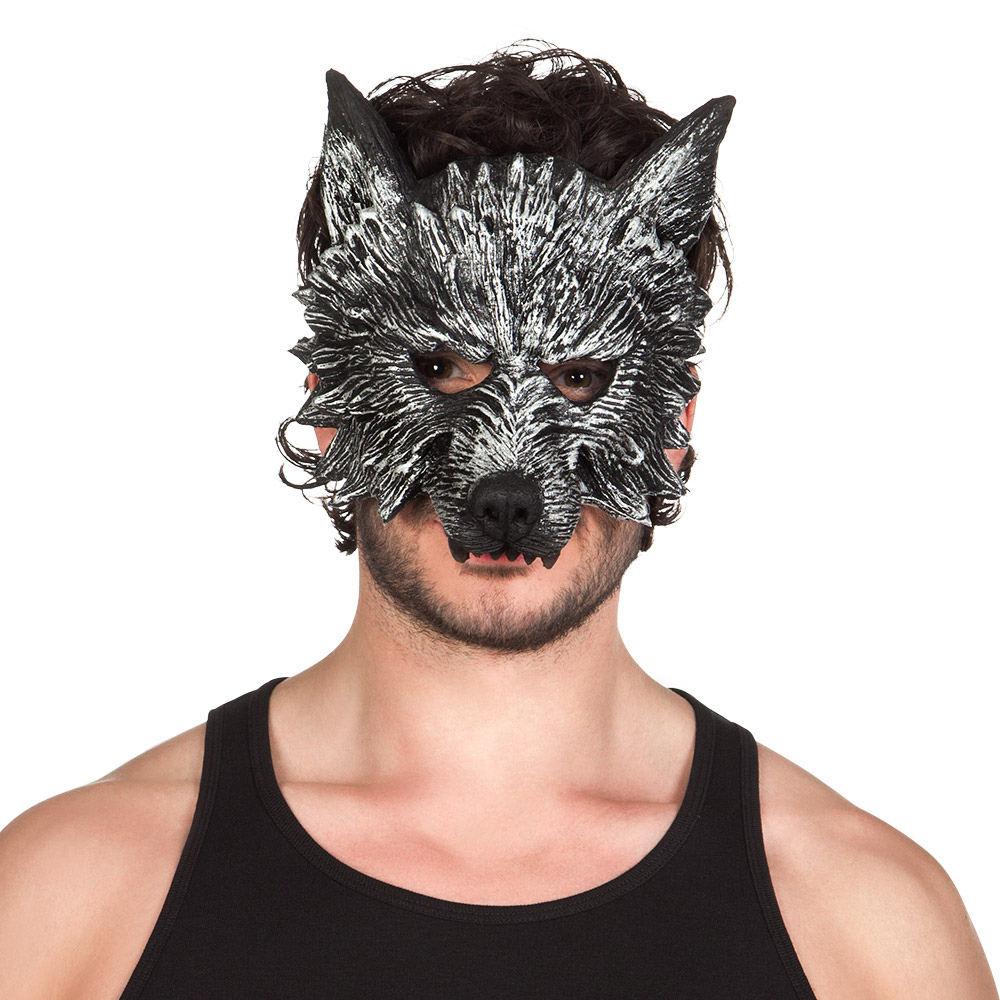 Varulv Halvmaske Sort | Varulf Maske - Hovedtilbehør - Temashop