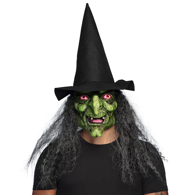 Heks Latexmaske & Hat | Heks Maske - Hovedtilbehør - Temashop