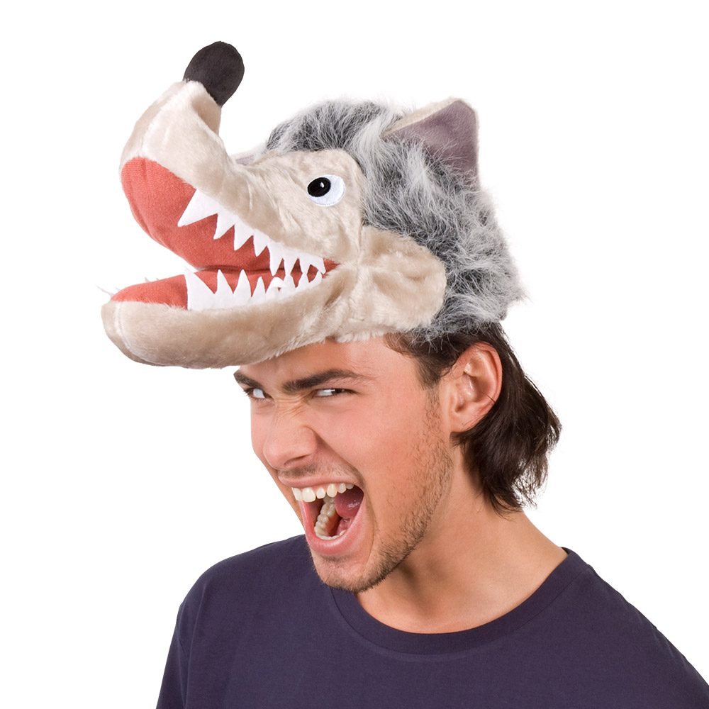 Ulvehat Grå (59 cm) | Ulv Hat / Hue / Hjelm - Hovedtilbehør - Temashop