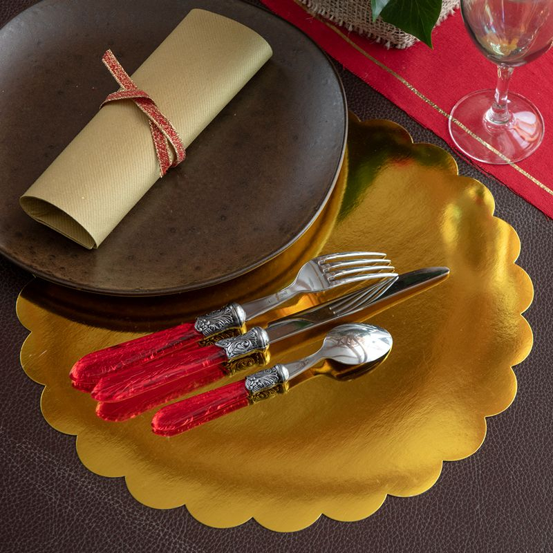 Bølgede Dækkeservietter Guld