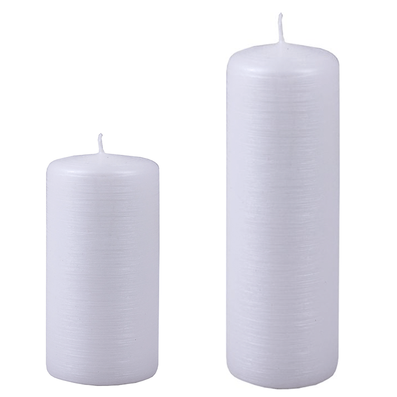 Børstet Bloklys Perlemor - 1 stk (6 x 12-18 cm) - Temashop