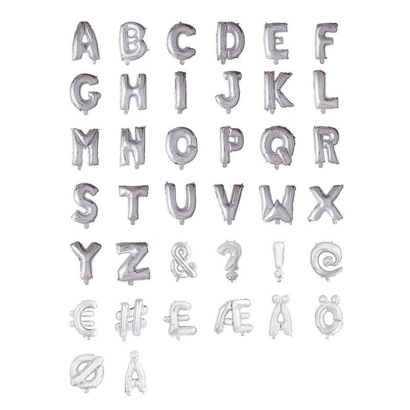Bogstavballon Metallisk Sølv