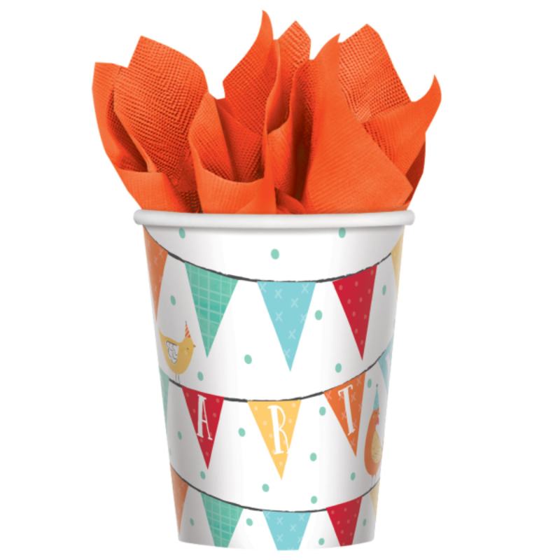 Bondegårdsfest Papkrus - 8 stk (250 ml) | Gård tema Krus - Temashop