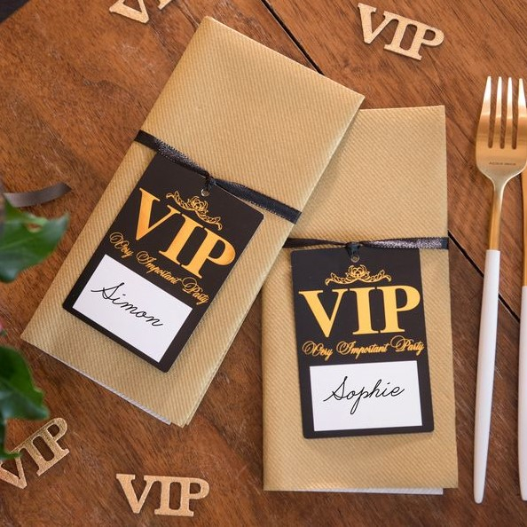 Bordkort VIP - 10 stk (7 x 10 cm) | Hollywood Bordnumre / bordkort / holdere - Temashop