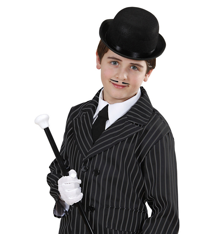 Bowler Børnehat Sort | 20'erne Gangster Hat / Hue / Hjelm - Hovedtilbehør - Temashop