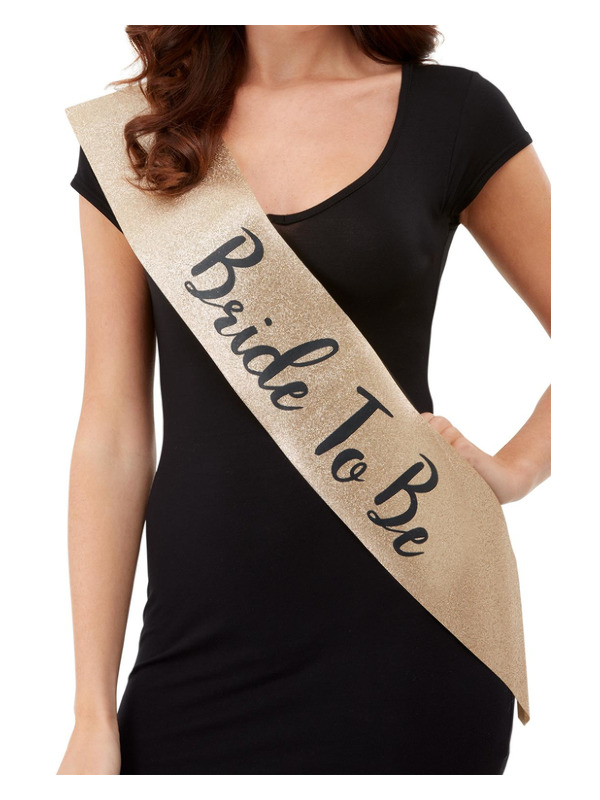 Bride to Be Skråbånd Guld | Bachelorette Skråbånd - Beklædning - Temashop