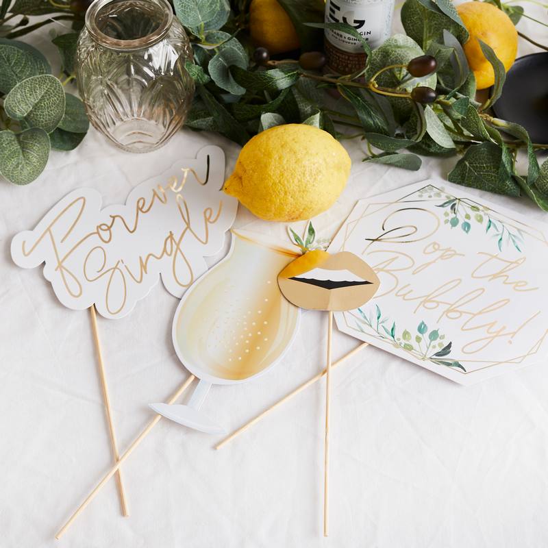 Bryllup Blad Selfie Props - 10 stk | Bryllup Photobooth - Temashop