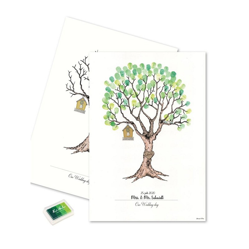 Bryllup Fingeraftryk Plakat Grøn