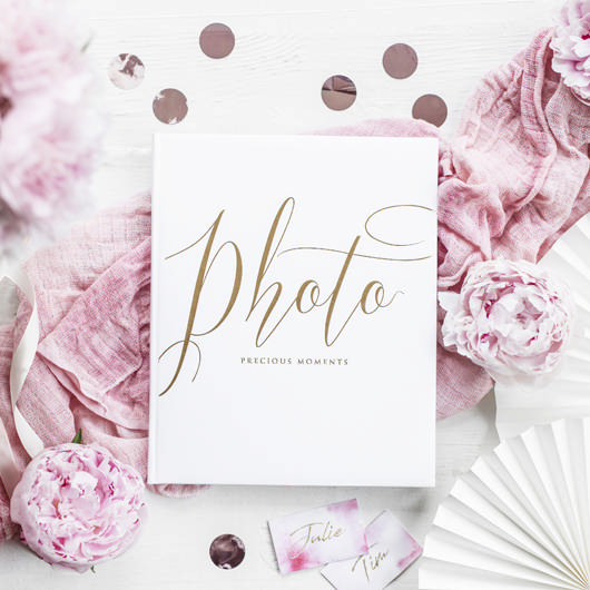 Bryllup Fotoalbum Hvid - 1 stk (20 x 24 cm) | Bryllup Bøger - Temashop