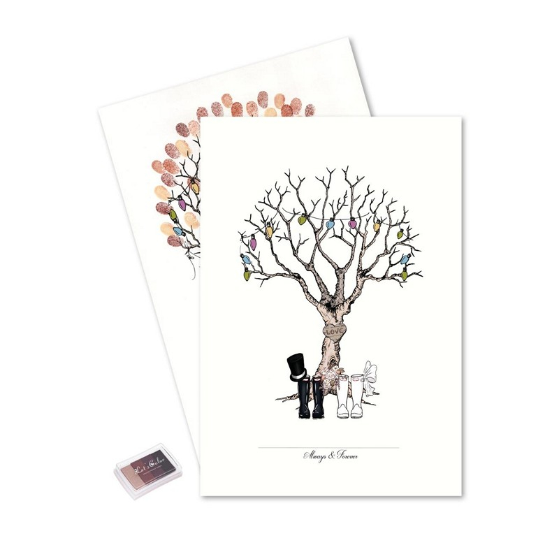 Bryllup Støvler Fingeraftryk Plakat Brun