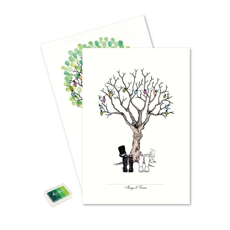 Bryllup Støvler Fingeraftryk Plakat Grøn