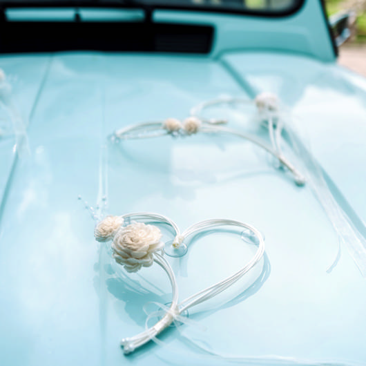 Bryllups Hjerter Til Bilen Cremehvid - 2 stk (30 cm) | Bryllup Bildekoration - Temashop