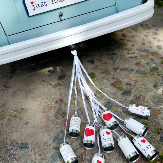 Bryllupsdåser Til Bilen - 5 stk (14 x 7 cm) | Bryllup Bildekoration - Temashop