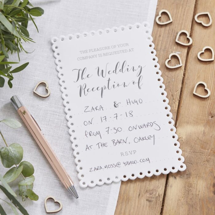 Bryllupsreception Invitationer - 10 stk (11 x 18 cm) | Bryllup Invitationer - Temashop