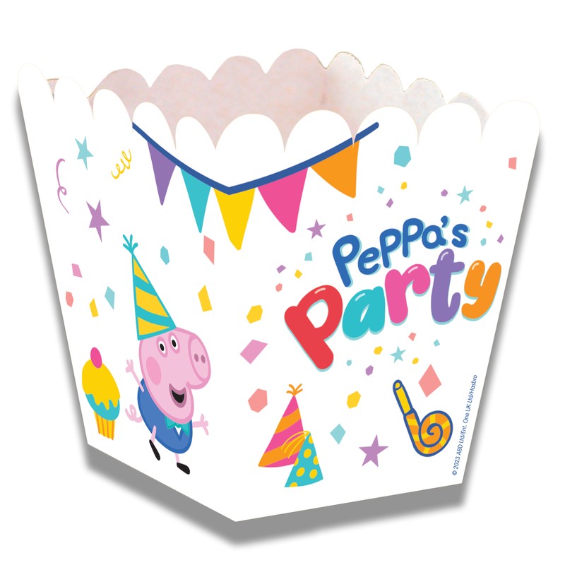 Gurli Gris Peppa's Party Popcornbægre - 12 stk (15 x 11 x 6 cm) | Gurli Gris Bægre - Temashop
