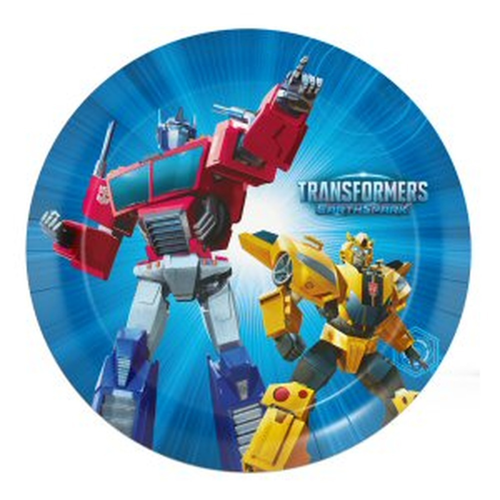 Transformers Paptallerkener Ø 18 cm - 8 stk (Ø 18 cm) | Tranformers Tallerkner - Temashop