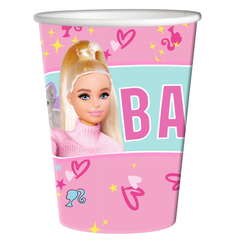 Barbie Papkrus - 8 stk (250 ml) | Barbie Krus - Temashop
