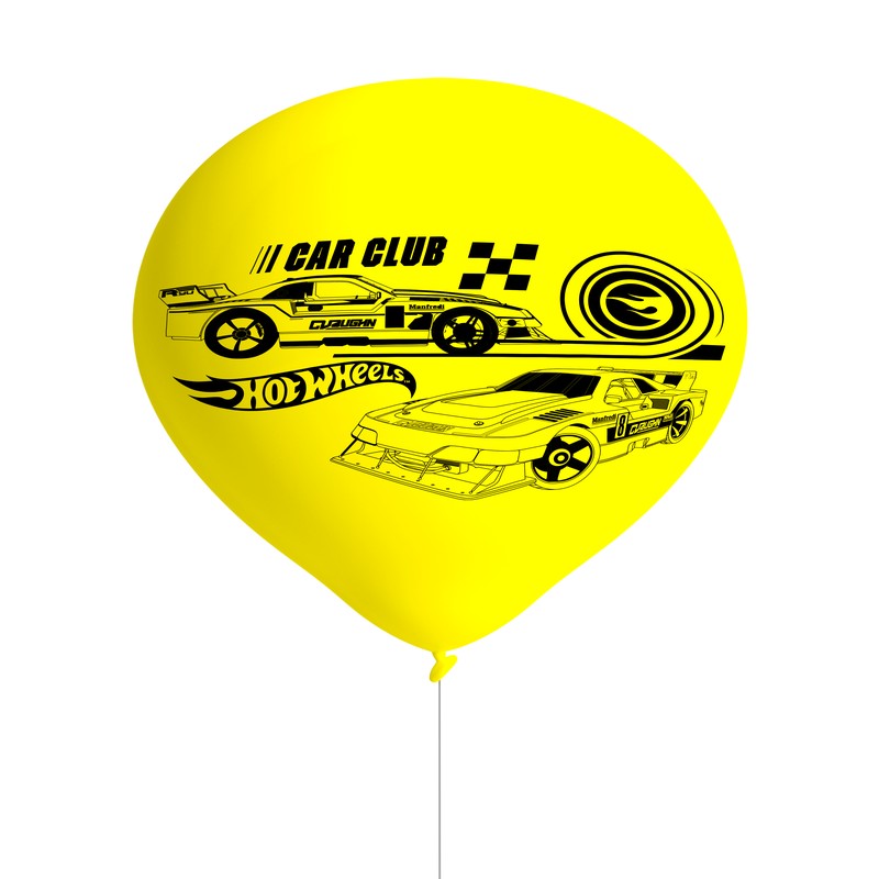Hot Wheels Latexballoner Gul - 8 stk (23 cm) | Hot Wheels Latexballoner - Temashop
