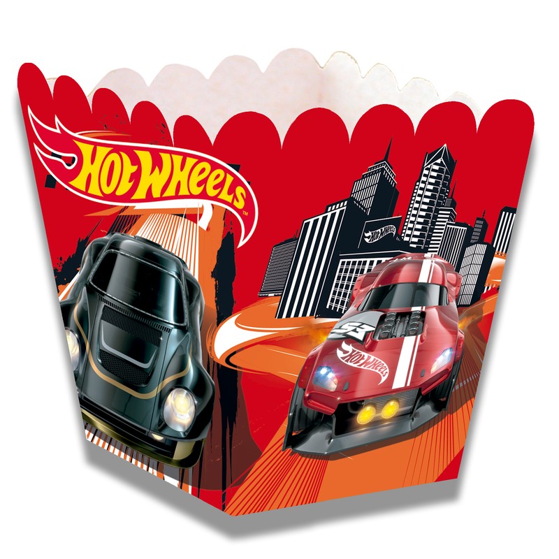 Hot Wheels Popcornbægre Rød - 12 stk (15 x 11 x 6 cm) | Hot Wheels Bægre - Temashop