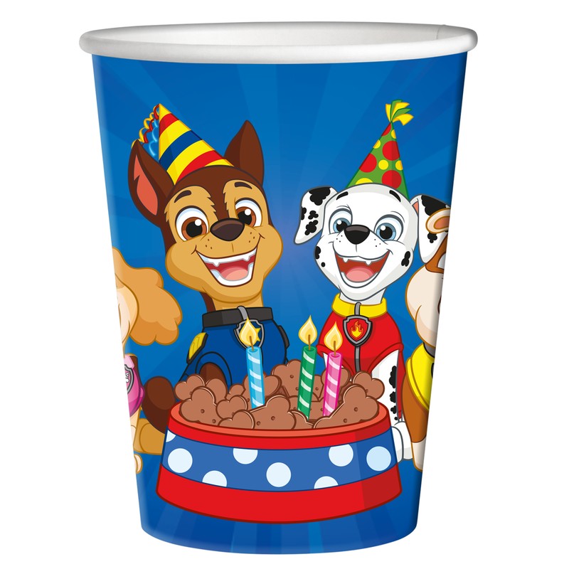 Paw Patrol Papkrus Blå - 8 stk (250 ml) | Paw Patrol Krus - Temashop