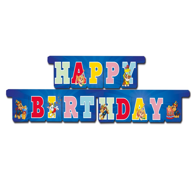 Paw Patrol Happy Birthday Guirlande - 1 stk (3 m) | Paw Patrol Guirlander - Temashop