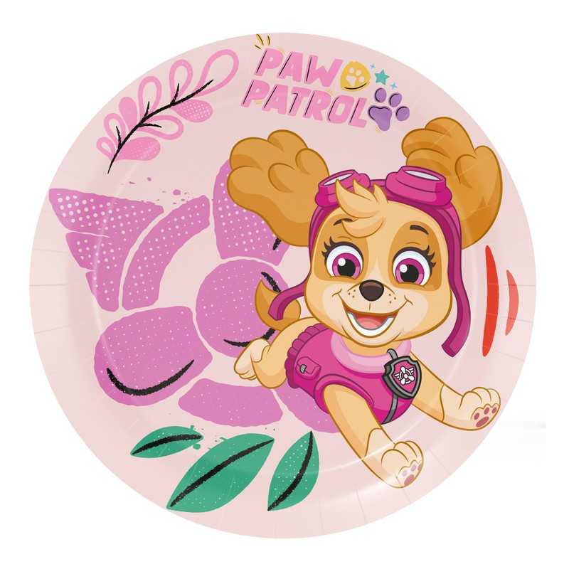 Paw Patrol Skye Paptallerkener - 8 stk (Ø 18 cm) | Paw Patrol Tallerkner - Temashop