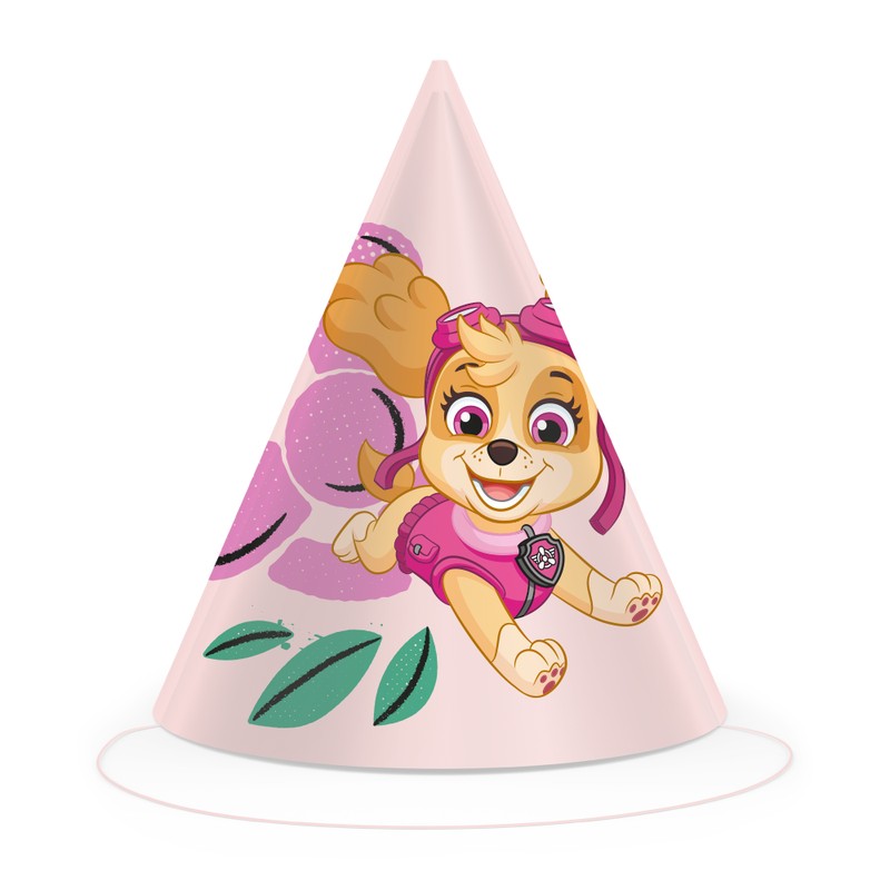 Paw Patrol Skye Partyhatte - 6 stk (14 cm) | Paw Patrol Partyhatte - Temashop