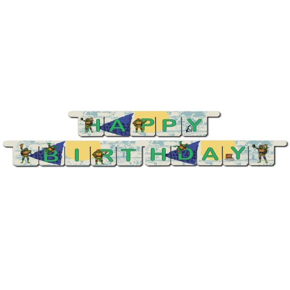 Teenage Mutant Ninja Turtles Happy Birthday Banner - 1 stk (3 m) | Teenage Mutant Ninja Turtles Bannere - Temashop