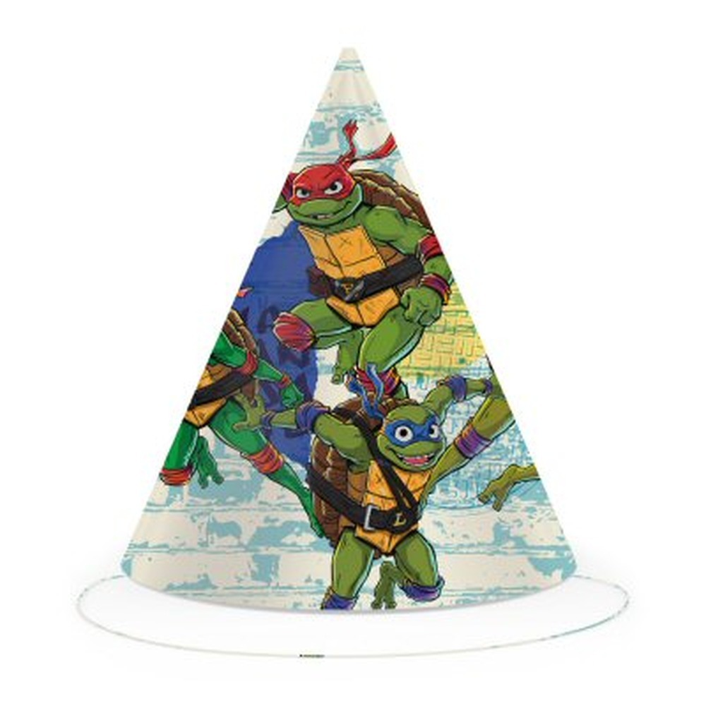 Teenage Mutant Ninja Turtles Festhatte - 6 stk (11 x 16 cm) | Teenage Mutant Ninja Turtles Partyhatte - Temashop