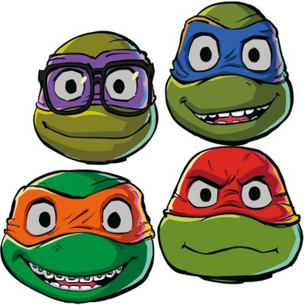 Teenage Mutant Ninja Turtles Papmasker (20 x 28 cm) | Teenage Mutant Ninja Turtles Partymasker - Festtilbehør - Temashop