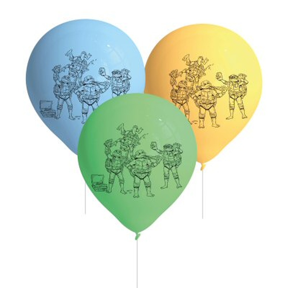 Teenage Mutant Ninja Turtles Latexballoner - 8 stk (Ø 27 cm) | Teenage Mutant Ninja Turtles Latexballoner - Temashop
