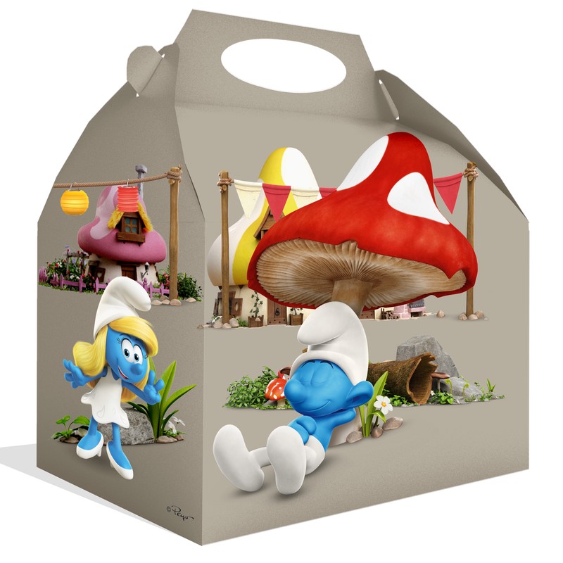 Smurfs Gaveæsker - 12 stk (20 x 16 x 11 cm) | Smølf Æsker - Temashop
