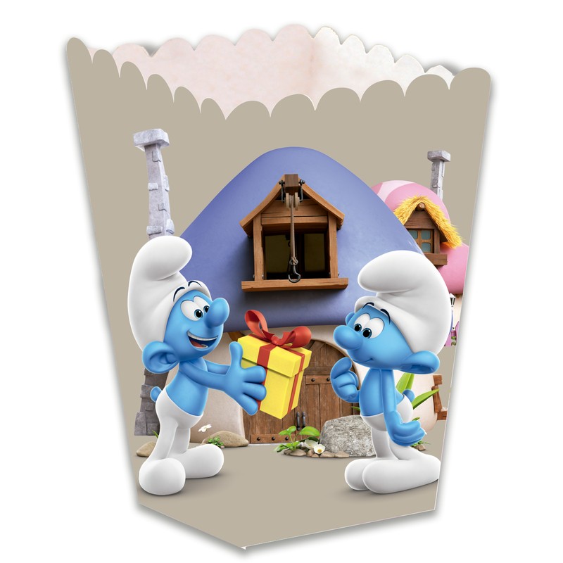 Smurfs Popcornbægre - 12 stk (12 x 5 x 5 cm) | Smølf Bægre - Temashop