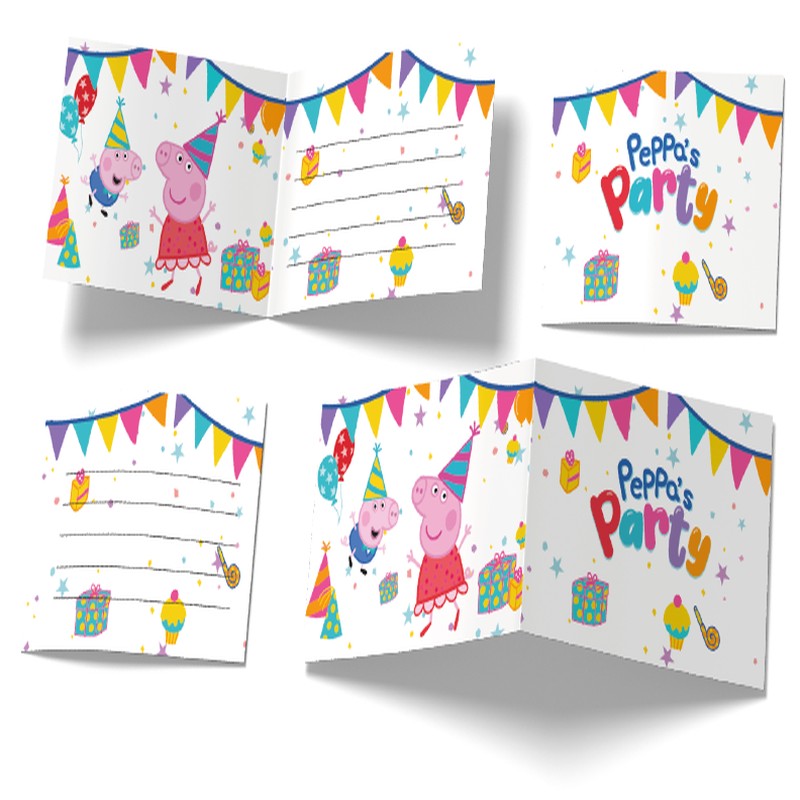 Gurli Gris Invitationer - 6 stk (6 x 8 cm) | Gurli Gris Invitationer - Temashop