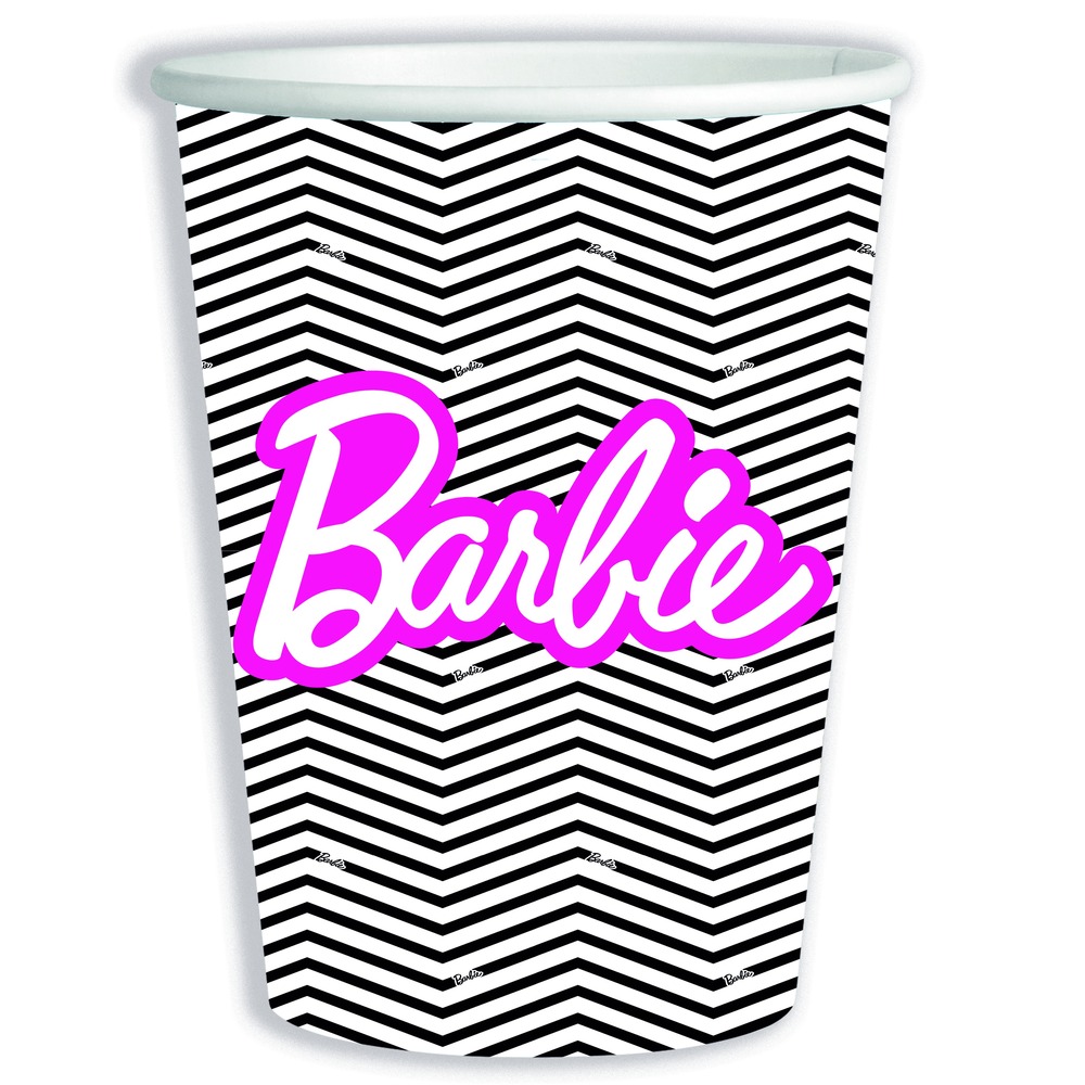 Barbie Papkrus - 8 stk (250 ml) | Barbie Krus - Temashop
