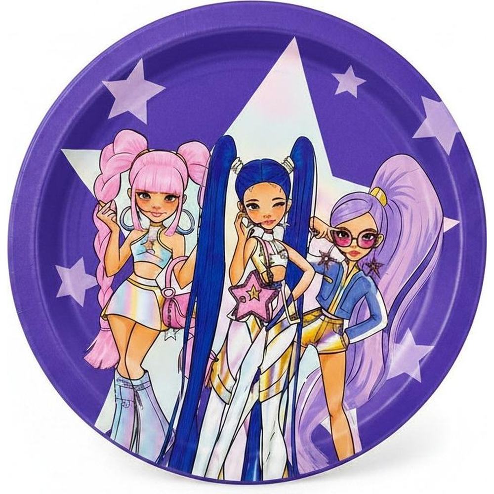 K-Pop Idol Paptallerkener Lilla - 8 stk (Ø 18 cm) - Temashop