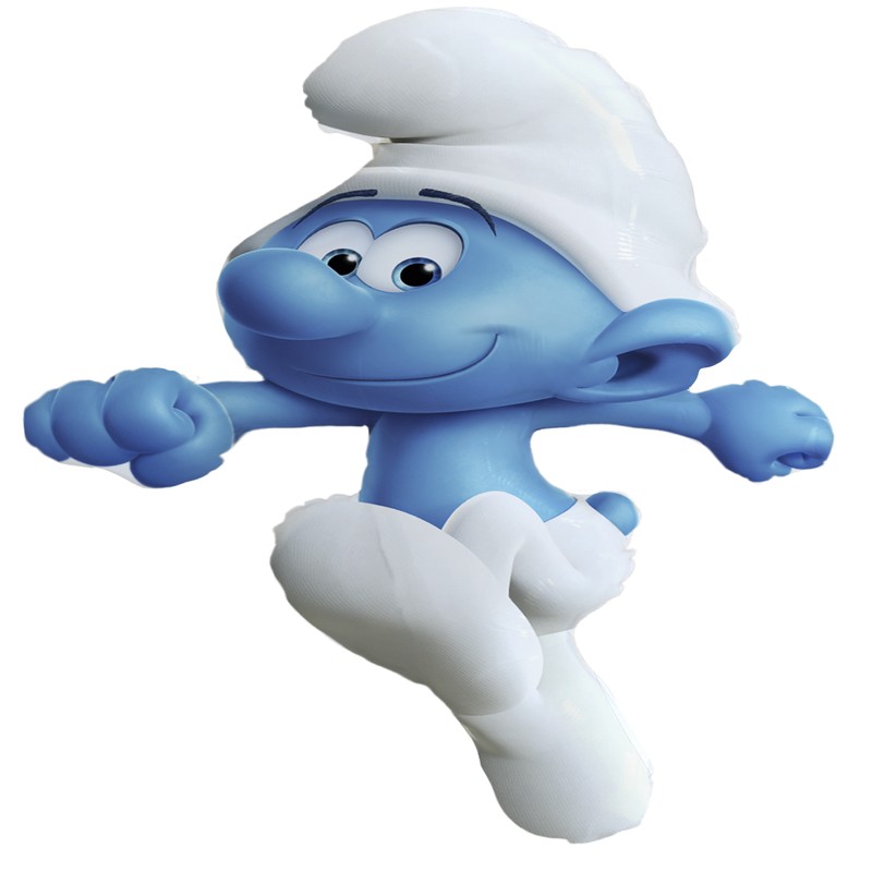Smurfs Folieballon Blå/Hvid - 1 stk (86 x 56 cm) | Smølf Folieballoner - Temashop
