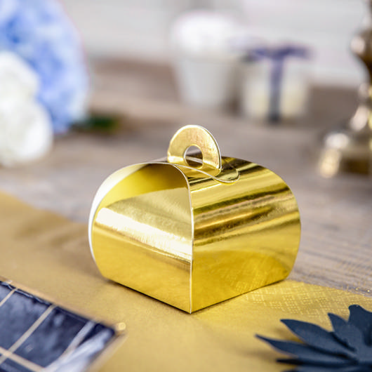 Buet Gaveæsker Guld - 10 stk (6 x 6 x 5,5 cm) | Guld tema Æsker - Temashop