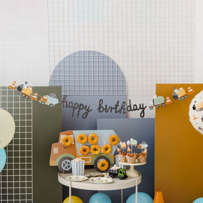 Byggeplads Happy Birthday Guirlande