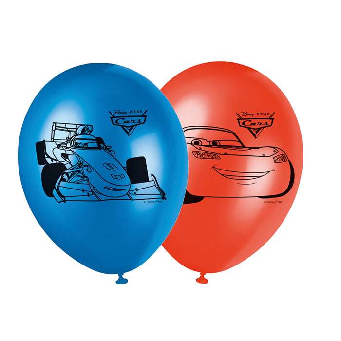 Biler Ice Balloner - 8 stk (28 cm) | Cars Latexballoner - Temashop