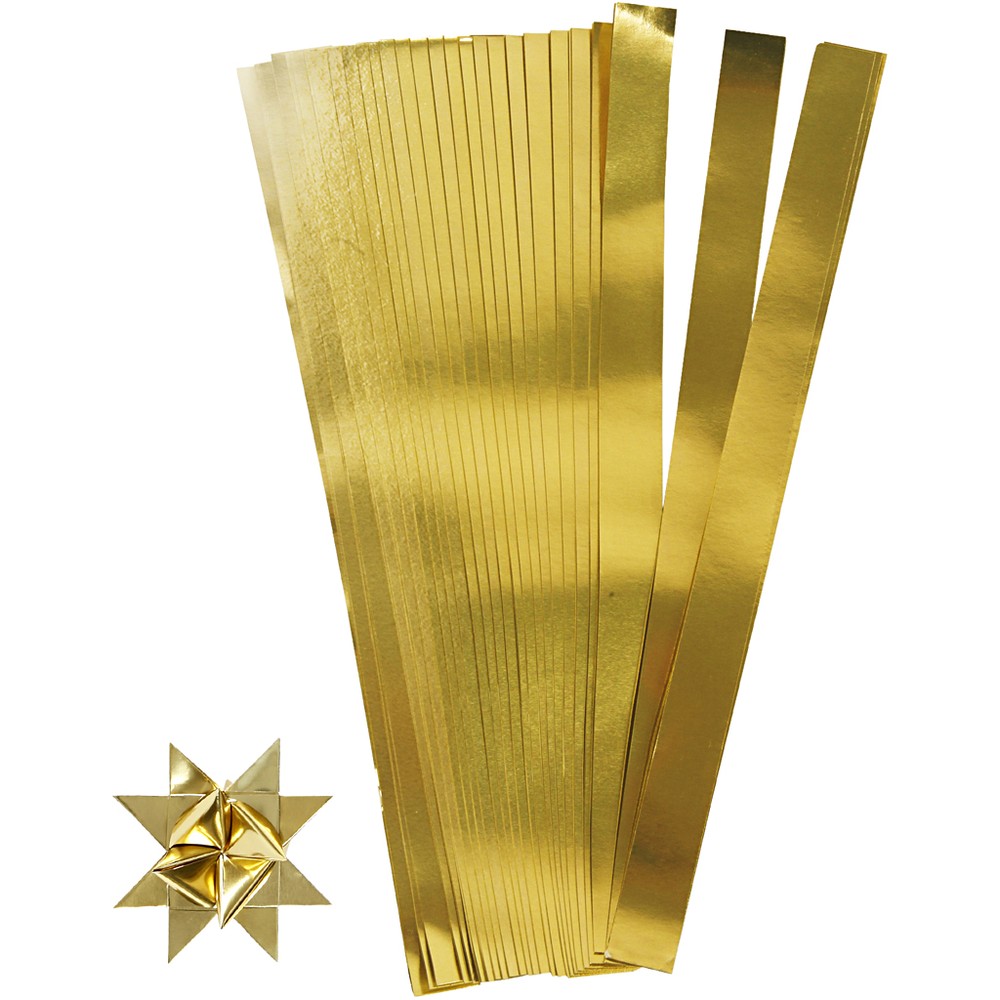 Guld Stjernestrimler - 100 stk (73 cm x 25 mm) | Julepynt Julepynt - Temashop
