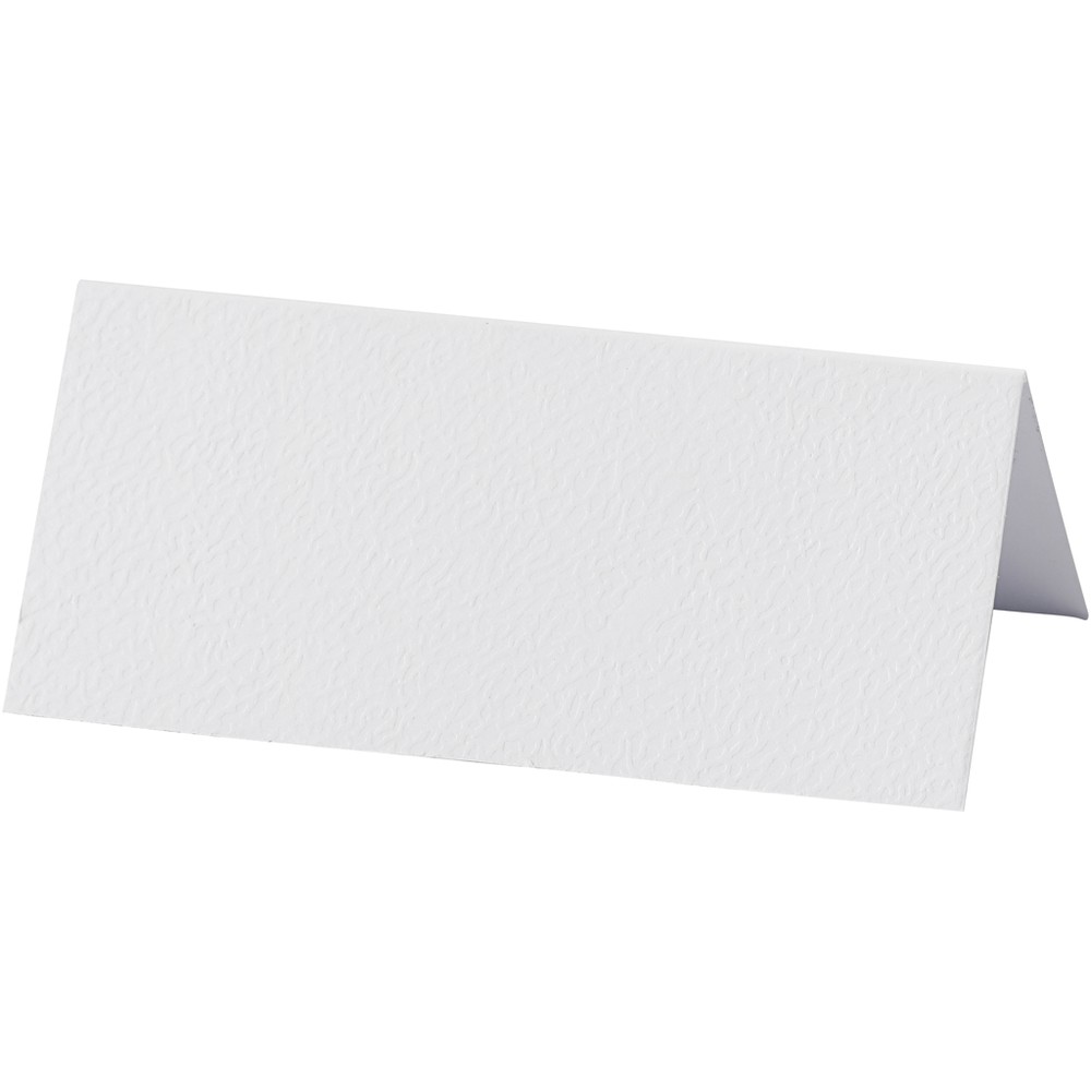 Bordkort Hvid 9 x 4 cm 20-pak A - 20 stk (9 x 4 cm) | Hvidt tema Bordnumre / bordkort / holdere - Temashop