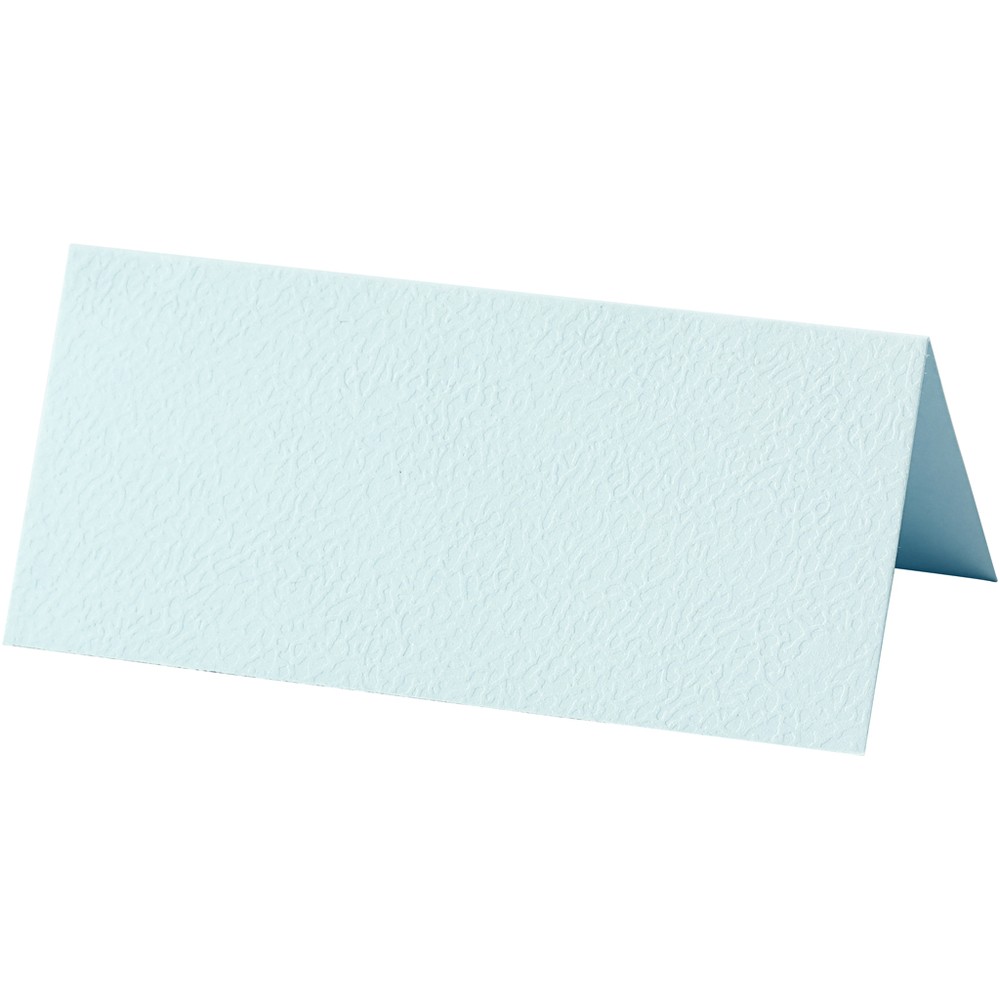 Bordkort Lyseblå - 20 stk (9 x 4 cm) | Lyseblåt Tema Bordnumre / bordkort / holdere - Temashop
