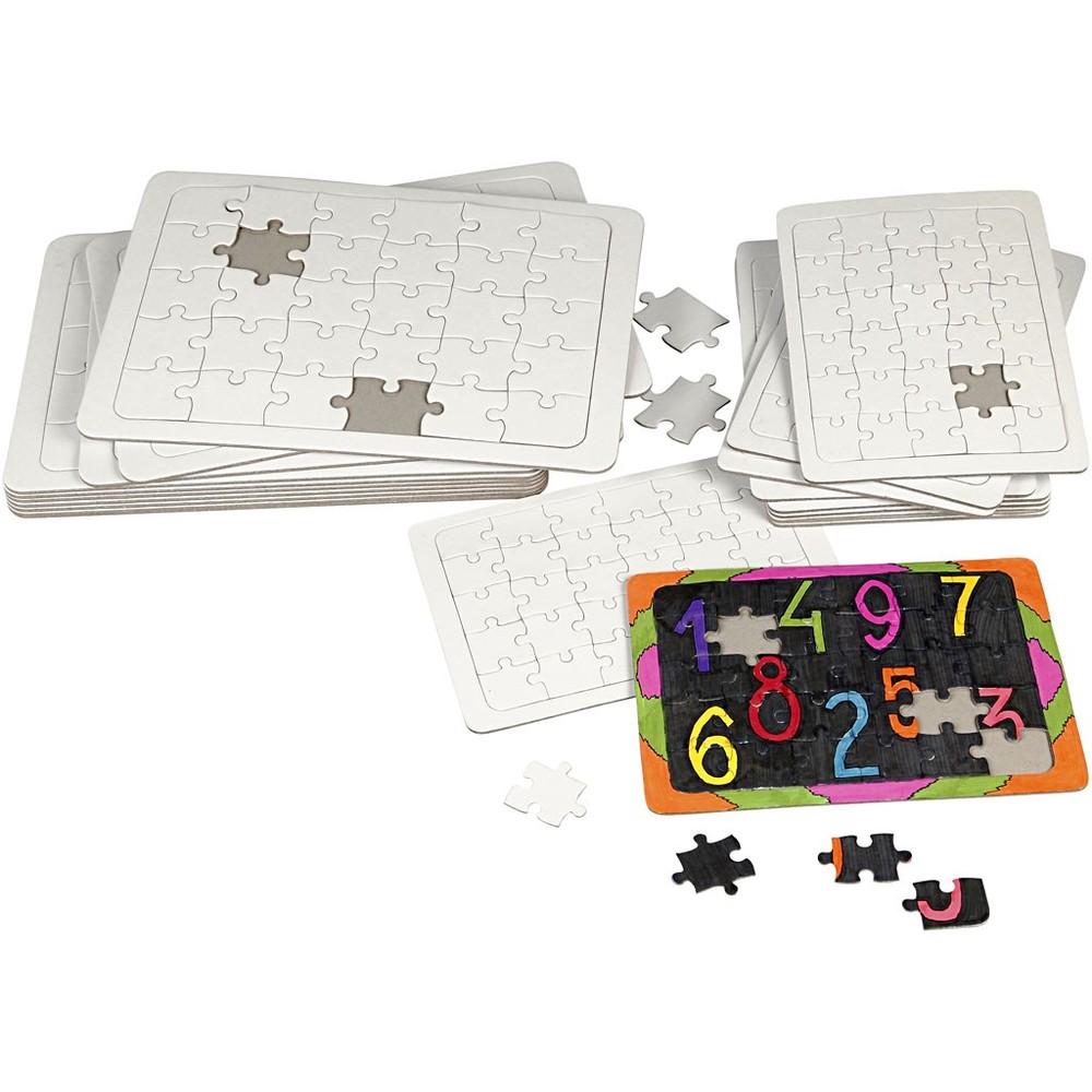 Hvidt Puslespil 21 x 30 cm (21 x 30 cm) | Jigsaw Puslespil - Temashop