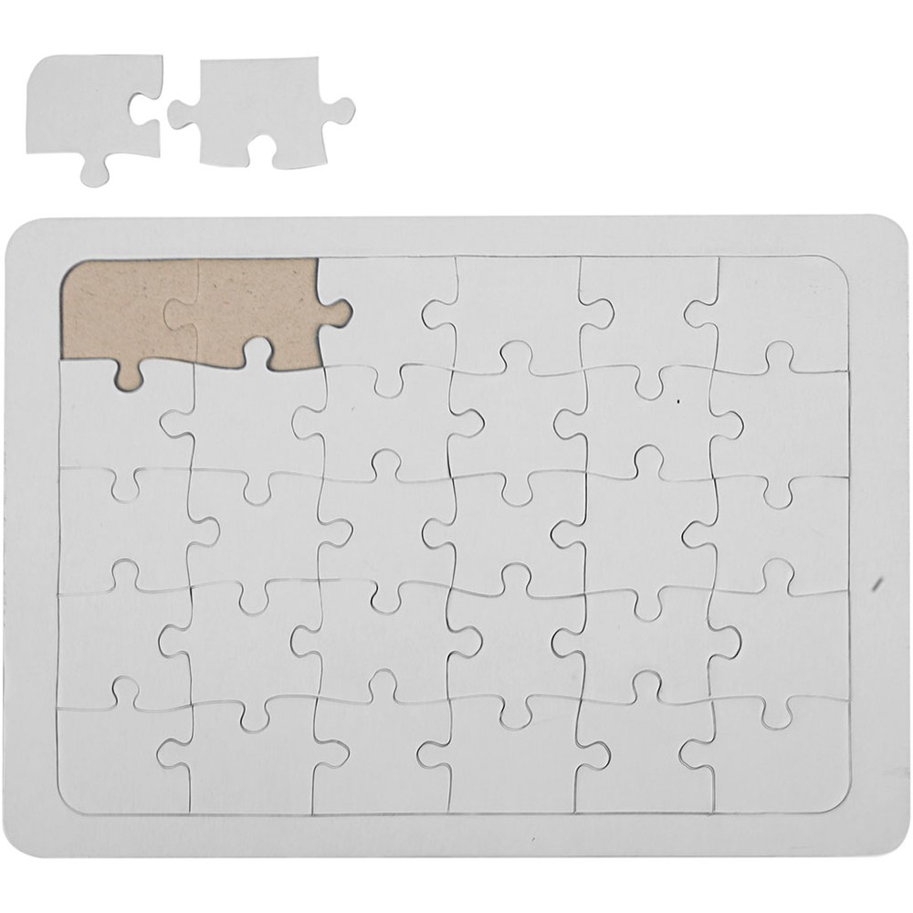 Hvidt Puslespil 15 x 21 cm (15 x 21 cm) | Jigsaw Puslespil - Temashop