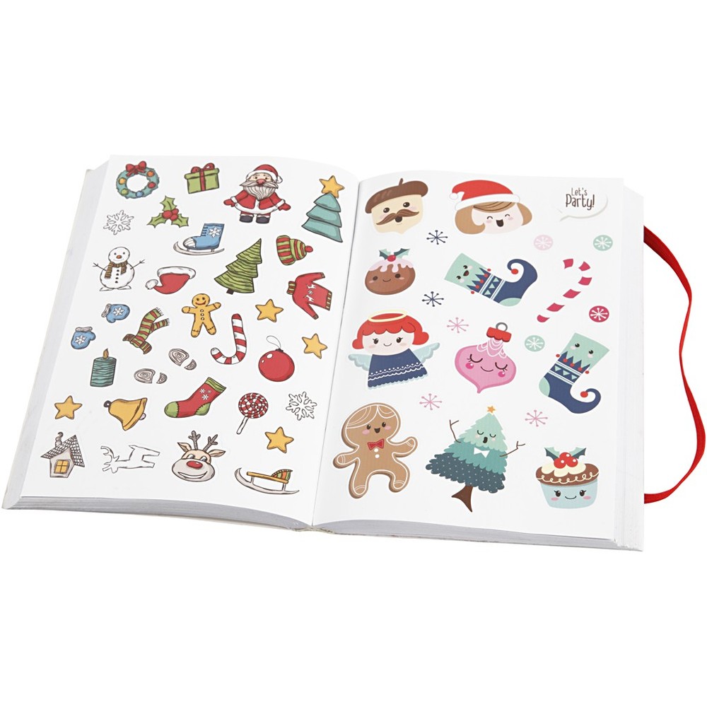 Stickersbog Julemotiv - 1 stk (11,5 x 17 cm) | Jul Klistermærke - Temashop
