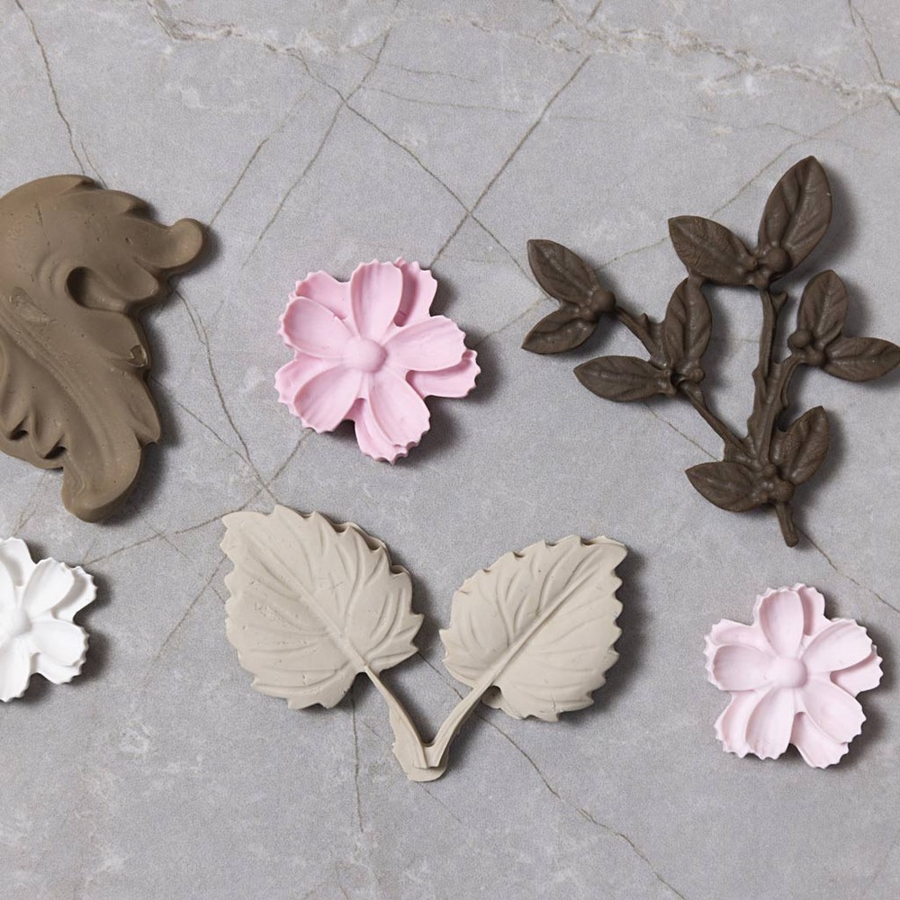Blomster Og Blade Silikoneform - 1 stk (0,5 x 1,8-4,5 cm) | Blomst DIY tilbehør - Temashop