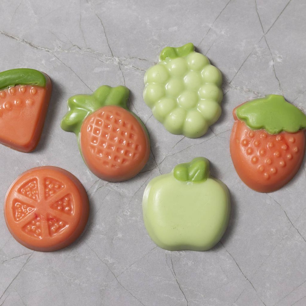 Frugt Støbeform - 6 stk (1,8 x 4,5-6 cm) | Frugt DIY tilbehør - Temashop