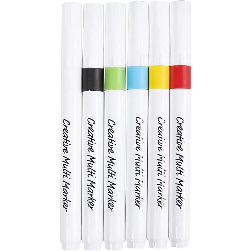 Vandbaserede Akryltuscher Multi - 6 stk - Temashop